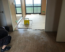 愛知の特殊清掃の事例5・孤独死現場の下地工程を終えオゾン機などで消臭・消毒